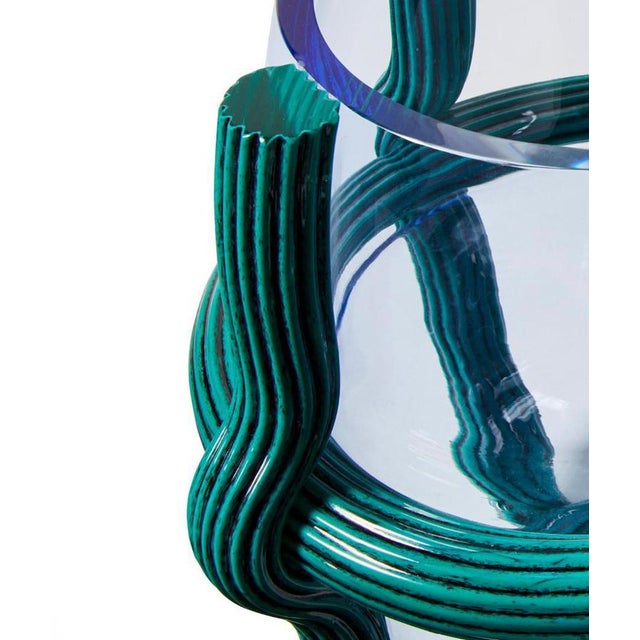 Aqua Sestiere Vase in Murano Glass by Patricia Urquiola For Sale - Image 8 of 14