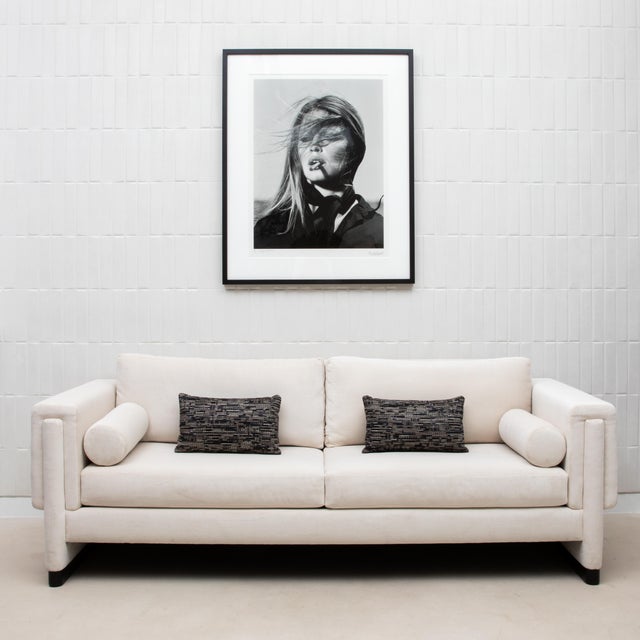 Textile Modern Cream Velvet Sofa by Mogul For Sale - Image 7 of 10