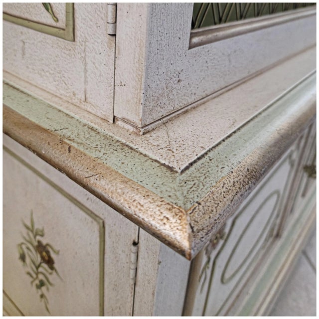 Rare John Widdicomb Bonnet Top Cabinet With Speckled Finish For Sale - Image 12 of 16