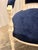 Wood Vintage Classic French “ Petite “ Louis XVI Style Armchairs Featuring Deep Navy Blue Velvet Upholstery - A Pair For Sale - Image 7 of 12