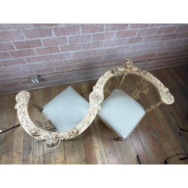 19th Century Italian Renaissance Venetian Tête-À-Tête Courting Bench W/ Cherubs For Sale - Image 4 of 18