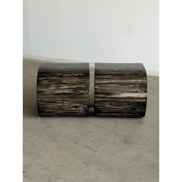 Vintage Cerused Scroll Side Tables- Pair For Sale - Image 14 of 17