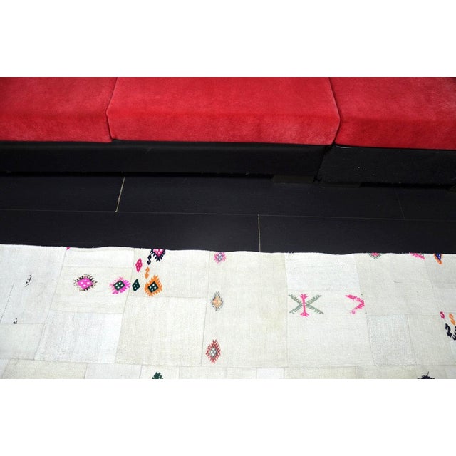 Beige Vintage Hemp Patchwork Runner Rug, 1960s For Sale - Image 8 of 10