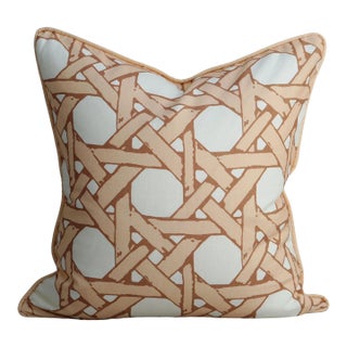 22" Cane Back in Raffia Pillow For Sale