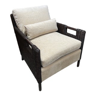 McGuire Furniture Thomas Pheasant Woven Core Lounge Chair For Sale