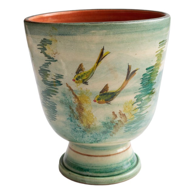 Ceramic Cache Pot Plant Holder by Rayon Albisola, Italy, 1950s For Sale
