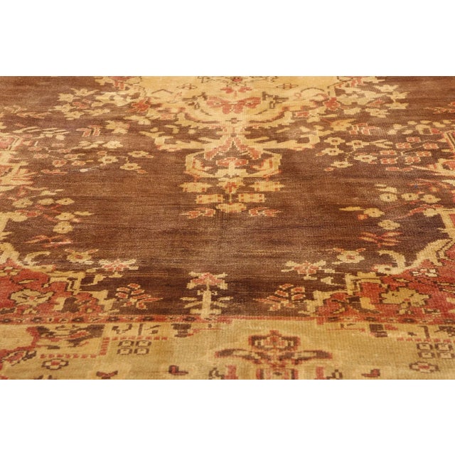 Mid 20th Century Vintage Turkish Oushak Rug - 07'00 X 10'01 For Sale - Image 5 of 10