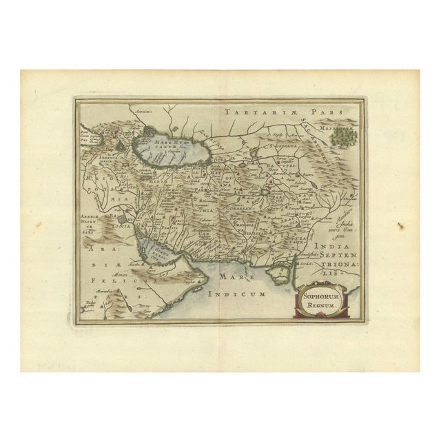Antique Map of Middle East and the Safavid Empire by Cluver and Jansson, 1676 For Sale