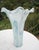 Tall 15.5” Vintage Italian Blown Glass Fazzoletto Lily Vase – Aqua Alabastro Swirl For Sale - Image 13 of 14