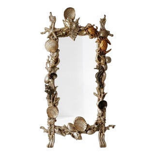 Venetian Grotto Style Hand-Carved Shell Mirror For Sale