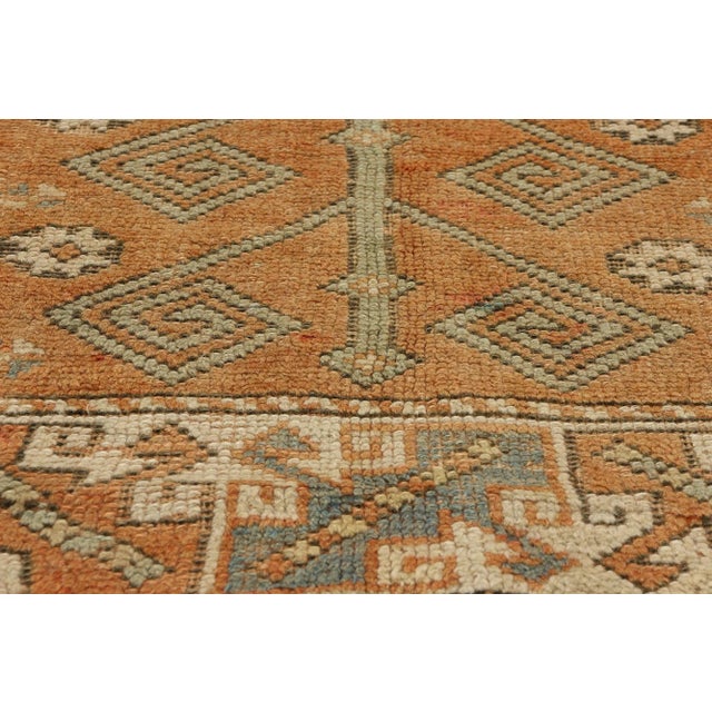 Late 20th Century Vintage Orange Turkish Oushak Rug - 04'04 X 05'08. For Sale - Image 5 of 9