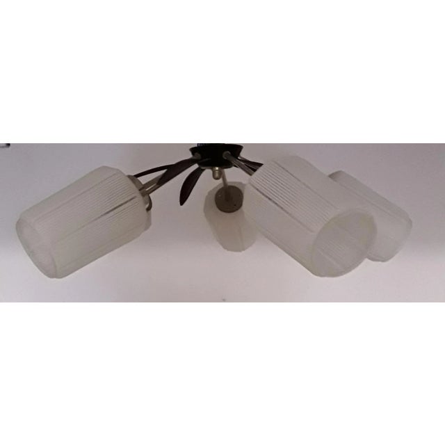 Ceiling Lamp with Black Painted Iron Frame, 1970s For Sale - Image 6 of 6