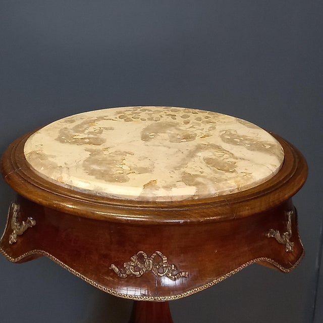 French Wine Table with Marble Top, 1890s For Sale - Image 4 of 13