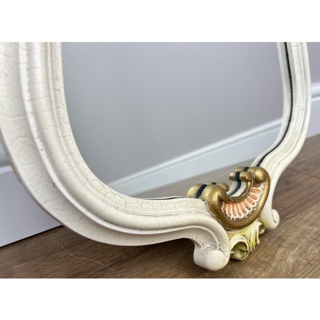 Vintage French Shabby Chic Ornate Wall Mirror For Sale - Image 6 of 11