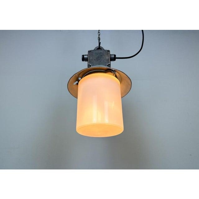 Industrial Aluminium Light with Milk Glass Cover from Elektrosvit, 1970s For Sale - Image 15 of 16
