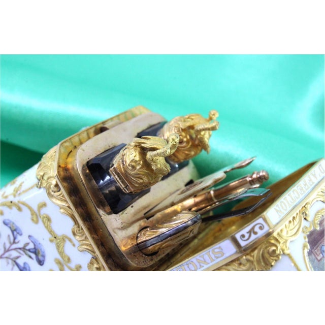 Gold Writing Utensils in Ceramic, Gold and Diamond, Set of 7 For Sale - Image 8 of 13