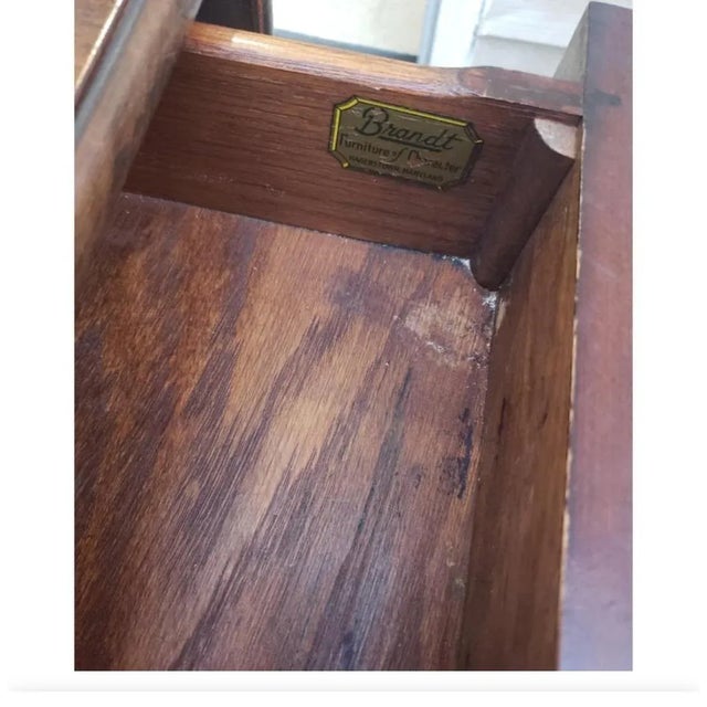 Brown Brandt Furniture Sheraton Style Dropleaf Pedestal Small Dining Table, C. 1940s For Sale - Image 8 of 11