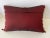 Vintage embroidered tapestry floral lumbar pillow with beaded side tassels. Vine red silk on the back.