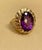 Approximately 10 Carat Checker board Amethyst Cocktail Ring in 14 Karat Yellow Gold Size 6.5 This is a Beautiful Cocktail...