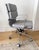 Restoration Hardware Light Gray Padded Fabric Modern Office Chair For Sale - Image 4 of 6