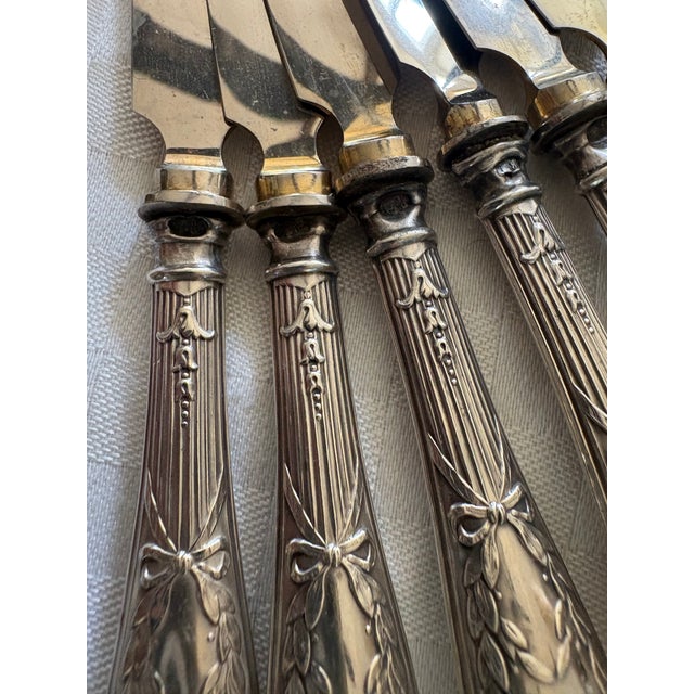 Late 19th Century Sterling Silver Handled Fruit or Dessert Knives - Set of 6 For Sale In Lexington, KY - Image 6 of 13