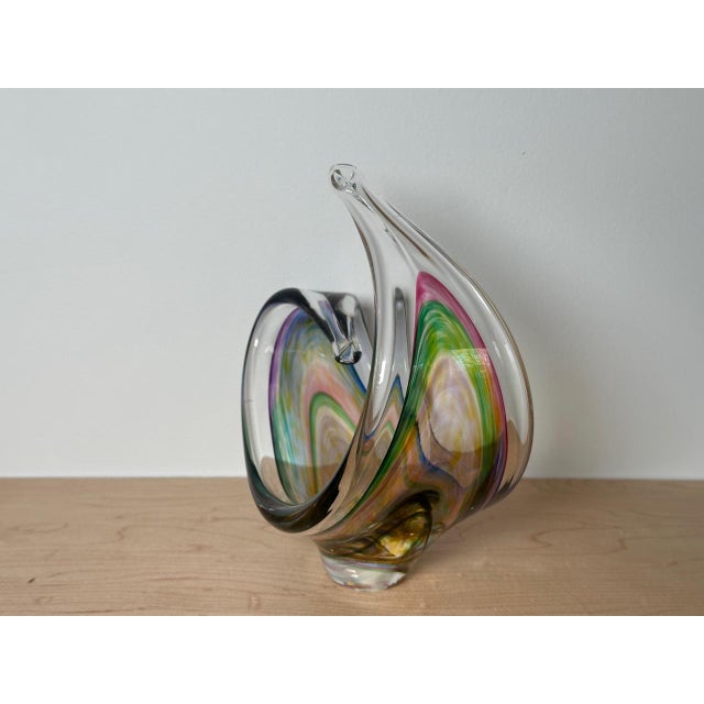 Poutini Basket Freeform by Hokitika Art Glass Studio, New Zealand For Sale - Image 4 of 11