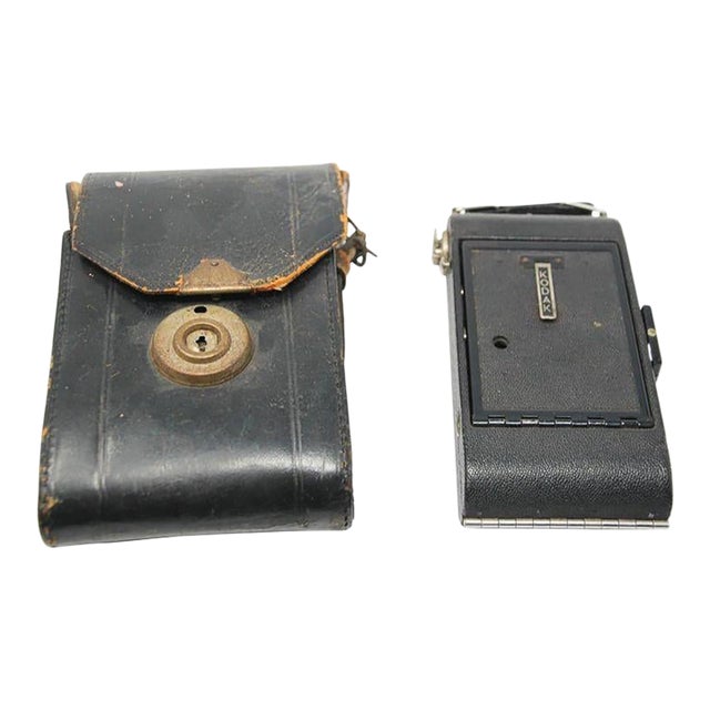 Antique Eastman Kodak 3a Folding Pocket Camera With Leather Case For Sale