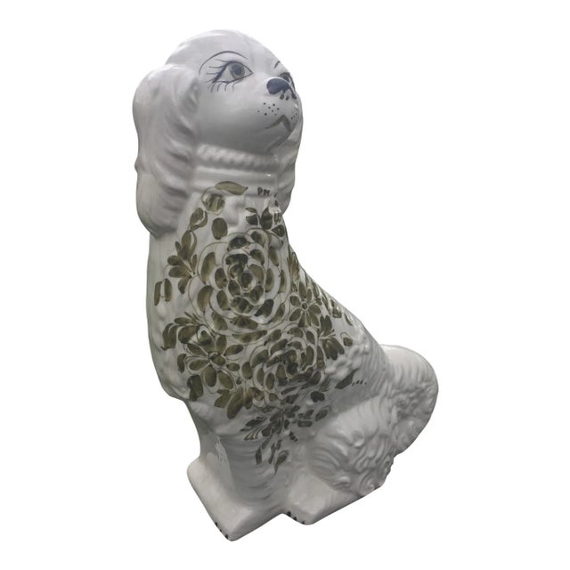 Lovely pair of porcelain Staffordshire style dogs. Made in Italy exclusively for Jay Willfred of New York.