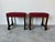 1990s Vintage Hollywood Regency Style Carved Mahogany Ottomans – Pair For Sale - Image 5 of 12