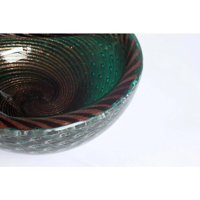 Mid-Century Modern Murano Glass Bullicante and Filigrana Bowl, 1950s For Sale - Image 3 of 14