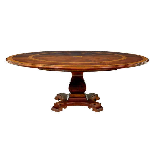 Round Inlaid Extending Jupe Dining Table, 1990s For Sale - Image 11 of 11