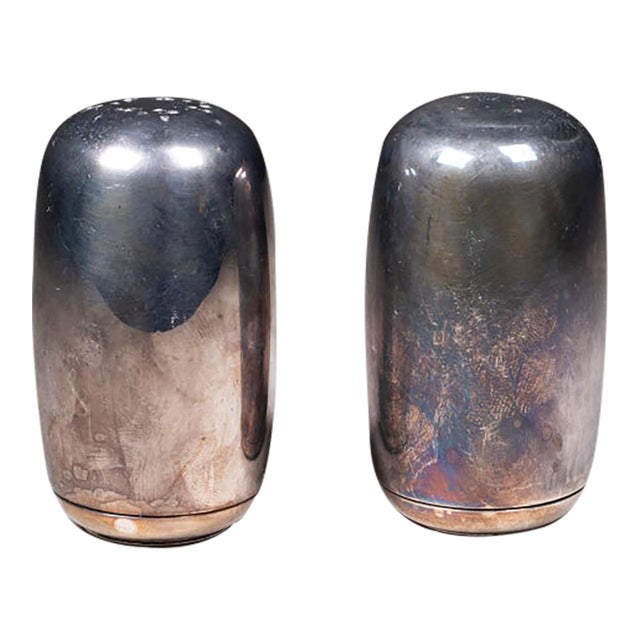 Mid-Century Dansk Design Japan Silver Plated Salt & Peppers Shakers c.1960 For Sale