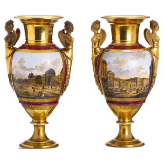 Antique Empire Vases, Set of 2 For Sale