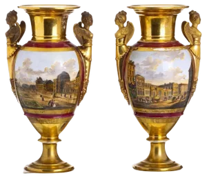 Antique Empire Vases, Set of 2