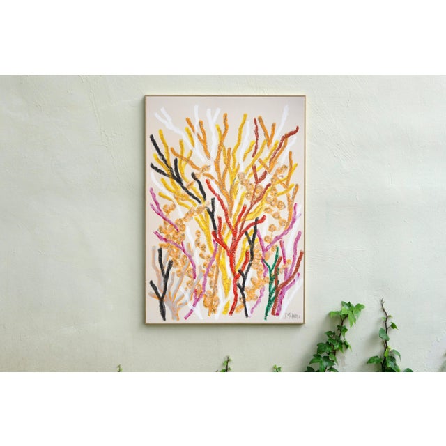 Orange Marine Flora is a dynamic, nature-inspired painting that evokes the lush complexity of coral ecosystems. With bold...