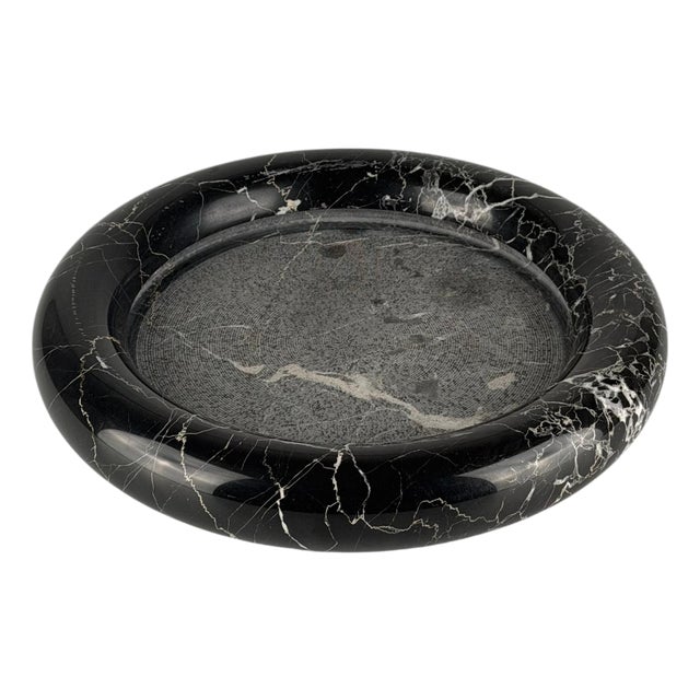 Large Black Marble Centerpiece by Angelo Mangiarotti for Up & Up, 1970s For Sale