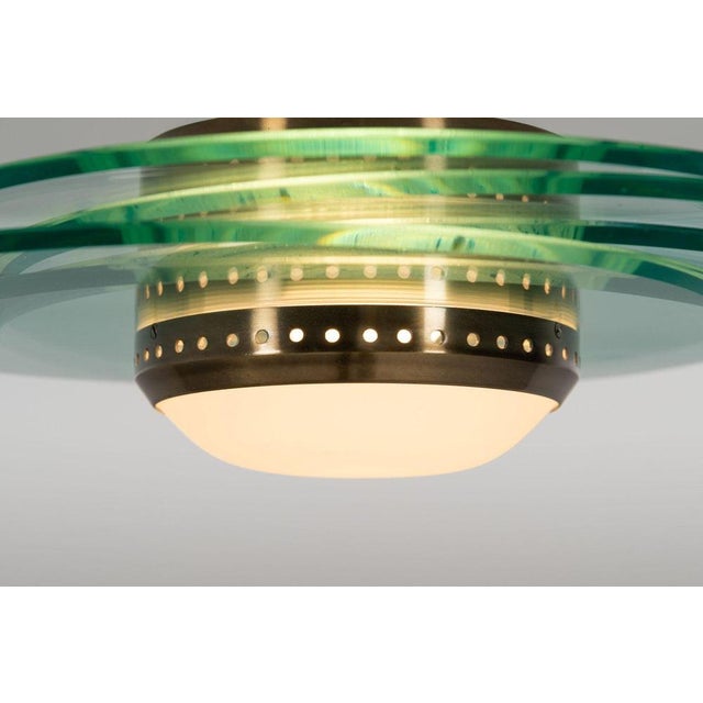 Fontana Arte Brass and Glass 2079 Ceiling Lamp by Max Ingrand for Fontana Arte, Italy, 1960s For Sale - Image 4 of 17