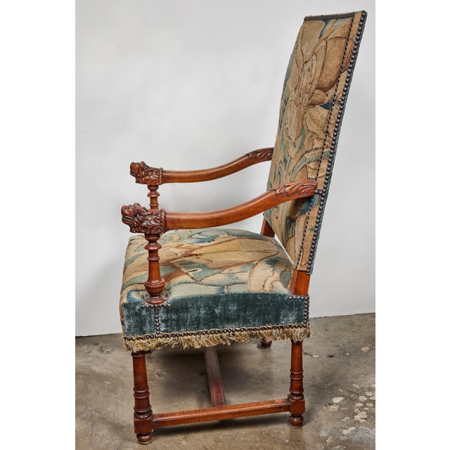 Antique, Tapestry Covered French Armchairs - A Pair For Sale - Image 12 of 12
