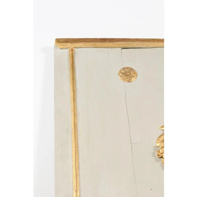 1775 French Transition Period Painted and Gilt Trumeau Mirror with Carved Urn For Sale - Image 4 of 13