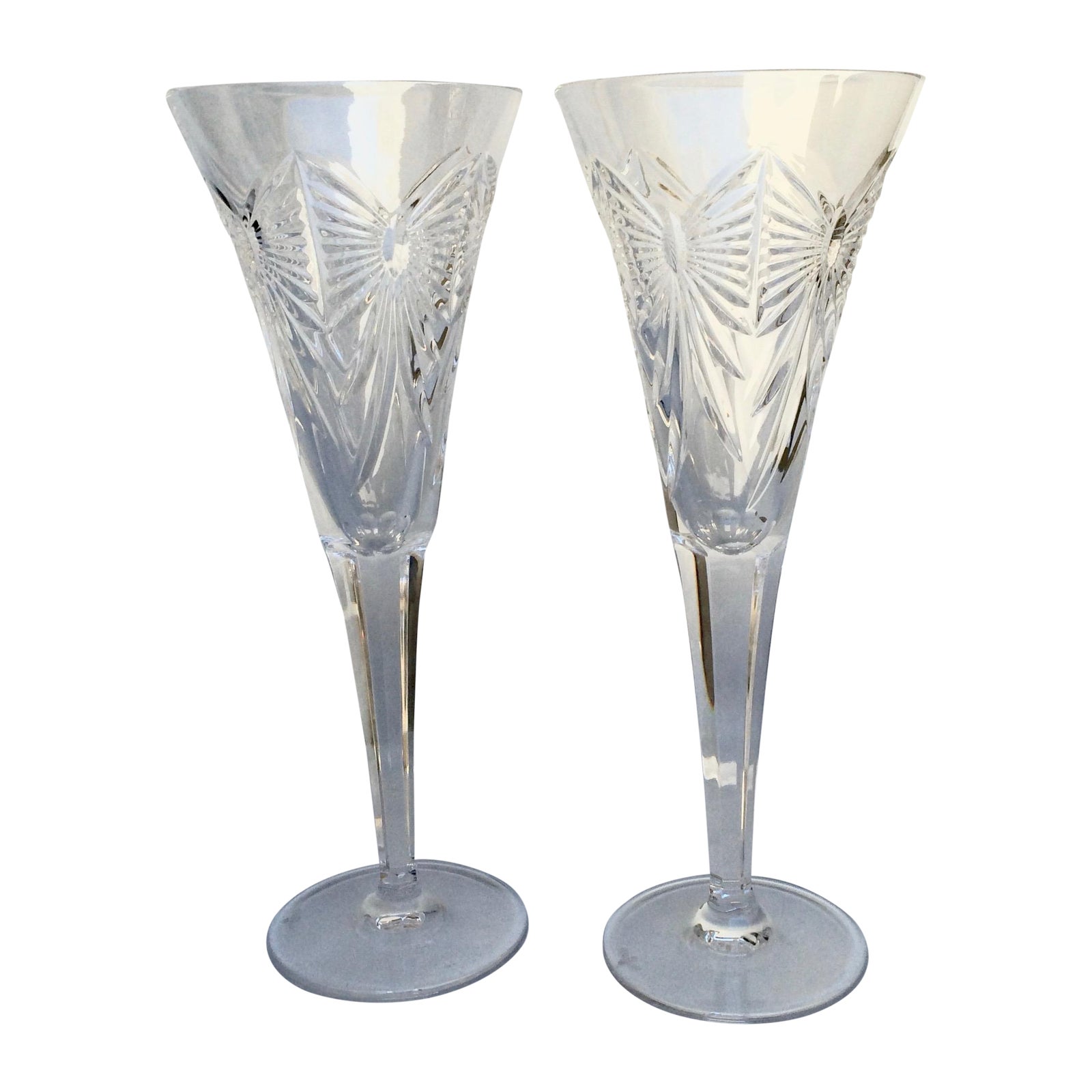 Waterford Crystal Champagne Flutes Pair Chairish