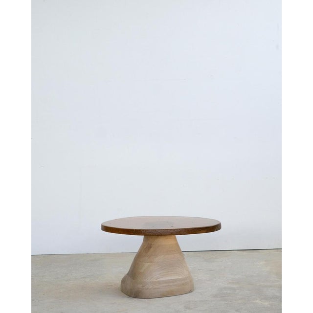 Contemporary Fused Salmon Glass and White Oak Side Table by Alexander Knysch For Sale - Image 3 of 10