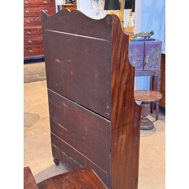Wood 19th Century English Mahogany Waterfall Bookcase For Sale - Image 7 of 9