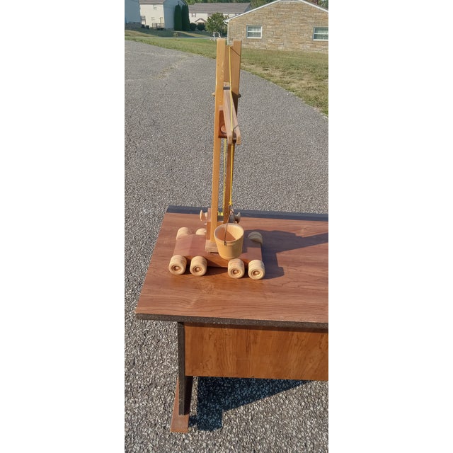 Sienna Vintage Handmade Wooden Toy Crane For Sale - Image 8 of 11