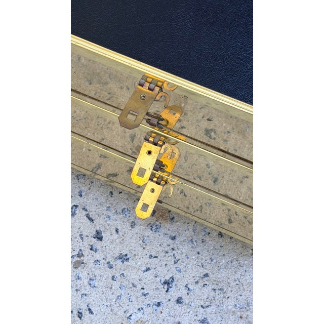 Brass Clad Campaign Style Side Table on Casters For Sale In Savannah - Image 6 of 12