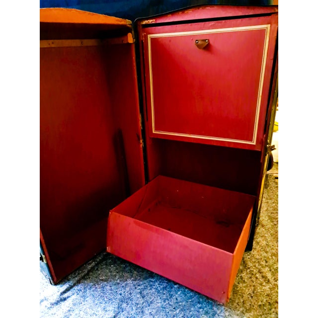 Antique Steamer Trunk Wardrobe, the Netherlands, 1920s For Sale - Image 9 of 18