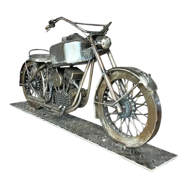 Vintage Motorcycle Sculpture For Sale