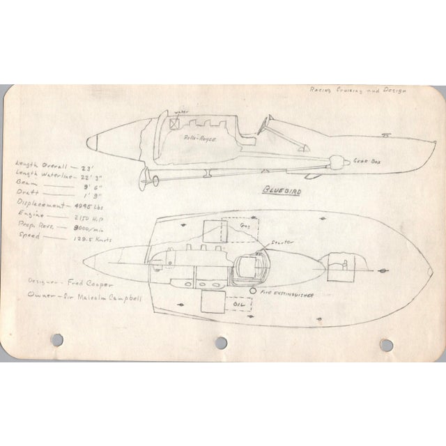 Mid-Century Modern 1940s Maine Marine Architectural Pencil Drawing on Paper For Sale - Image 3 of 3