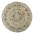1920s Antique Beige Bouquets Roses Folk Art American Hooked Cotton Round Rug For Sale