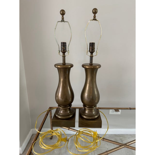 Visual Comfort Transitional Bronze Table Lamps - A Pair For Sale - Image 13 of 13