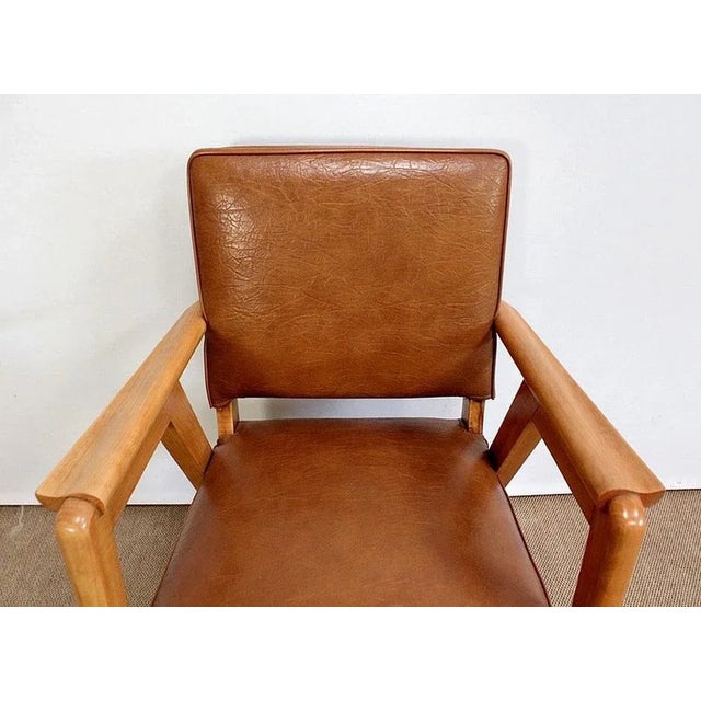 Wood Set of Bridge Armchairs in Natural Beech, 1950s For Sale - Image 7 of 18